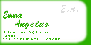 emma angelus business card